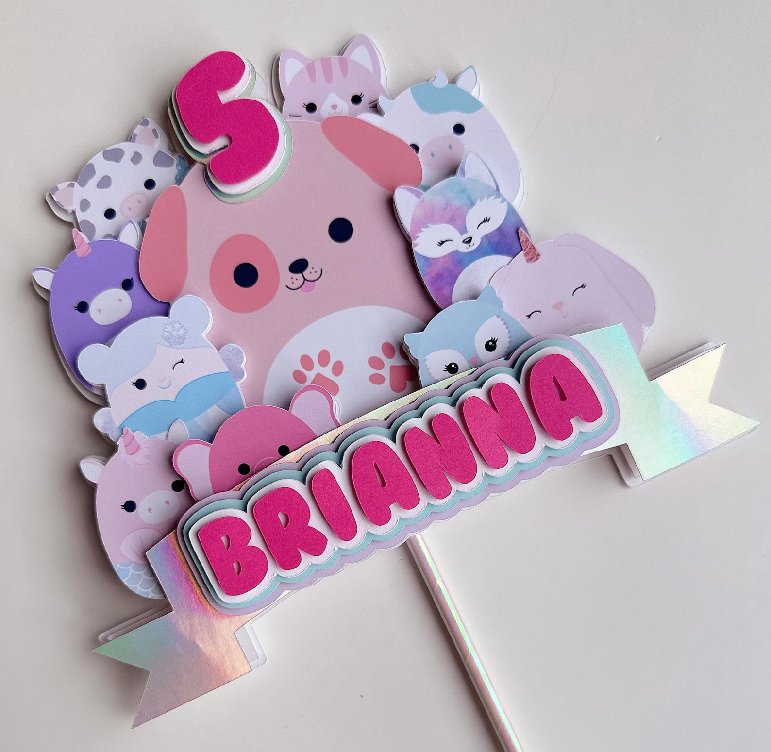 Cute Mallow Theme Party Pack - Custom Cake Topper & Birthday Decor Bundle