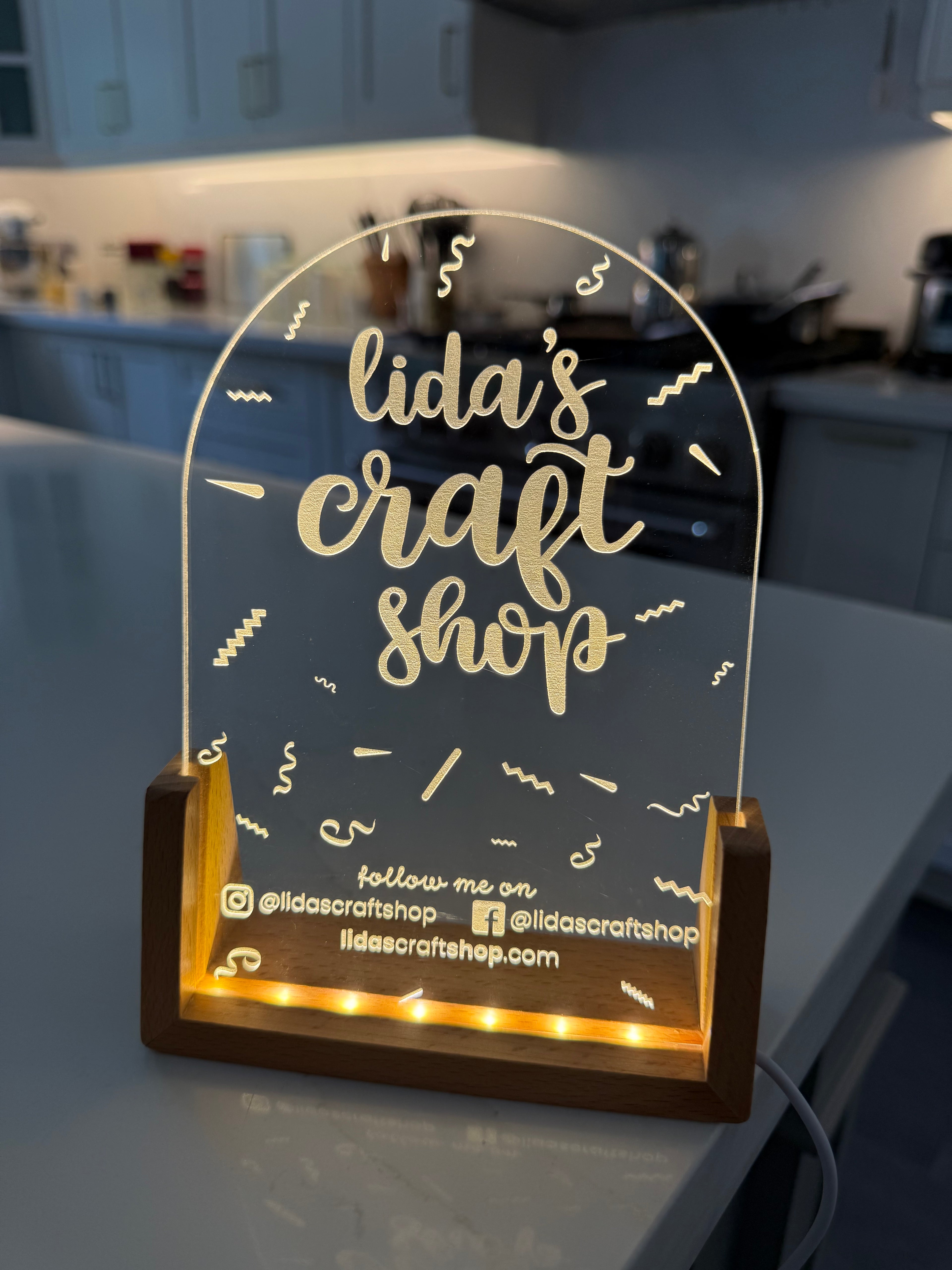 Personalized Name Night Light - Laser Engraved Clear Acrylic LED Lamp - Custom Kids & Office Gift