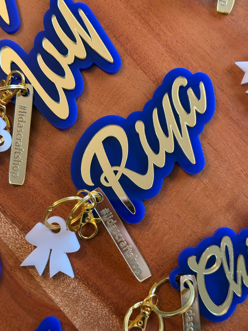 Custom Acrylic Name Keychain with Charm