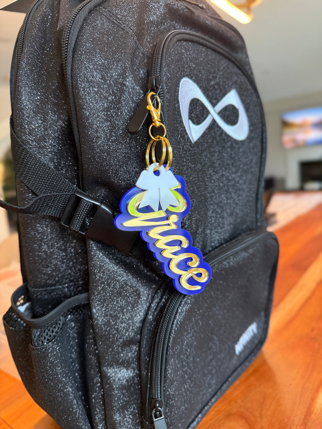Custom Acrylic Name Keychain with Charm