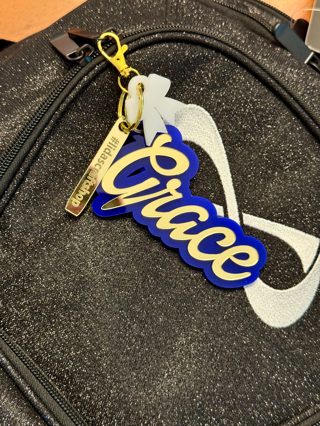 Custom Acrylic Name Keychain with Charm