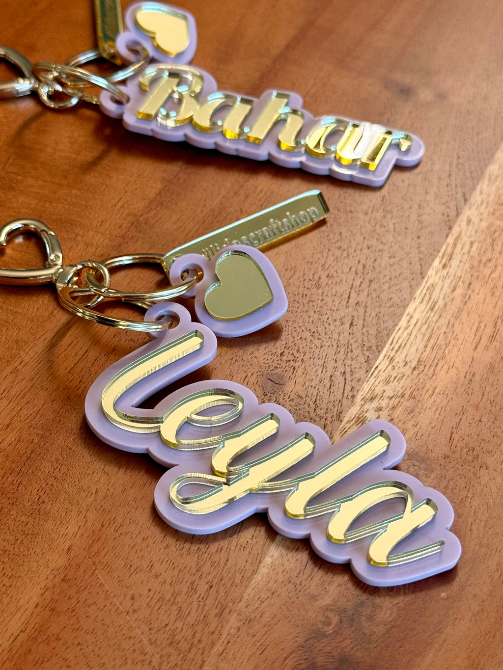 Custom Acrylic Name Keychain with Charm