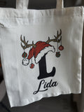 Personalized Christmas Tote Bag – Custom Canvas Holiday Canvas Tote