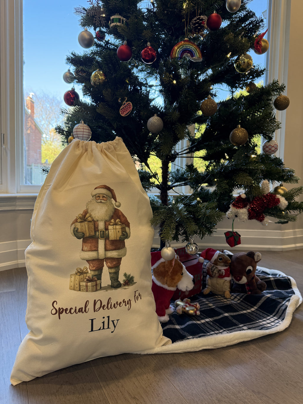 Personalized Christmas Santa Sack – Extra Large Custom Canvas Holiday Sack