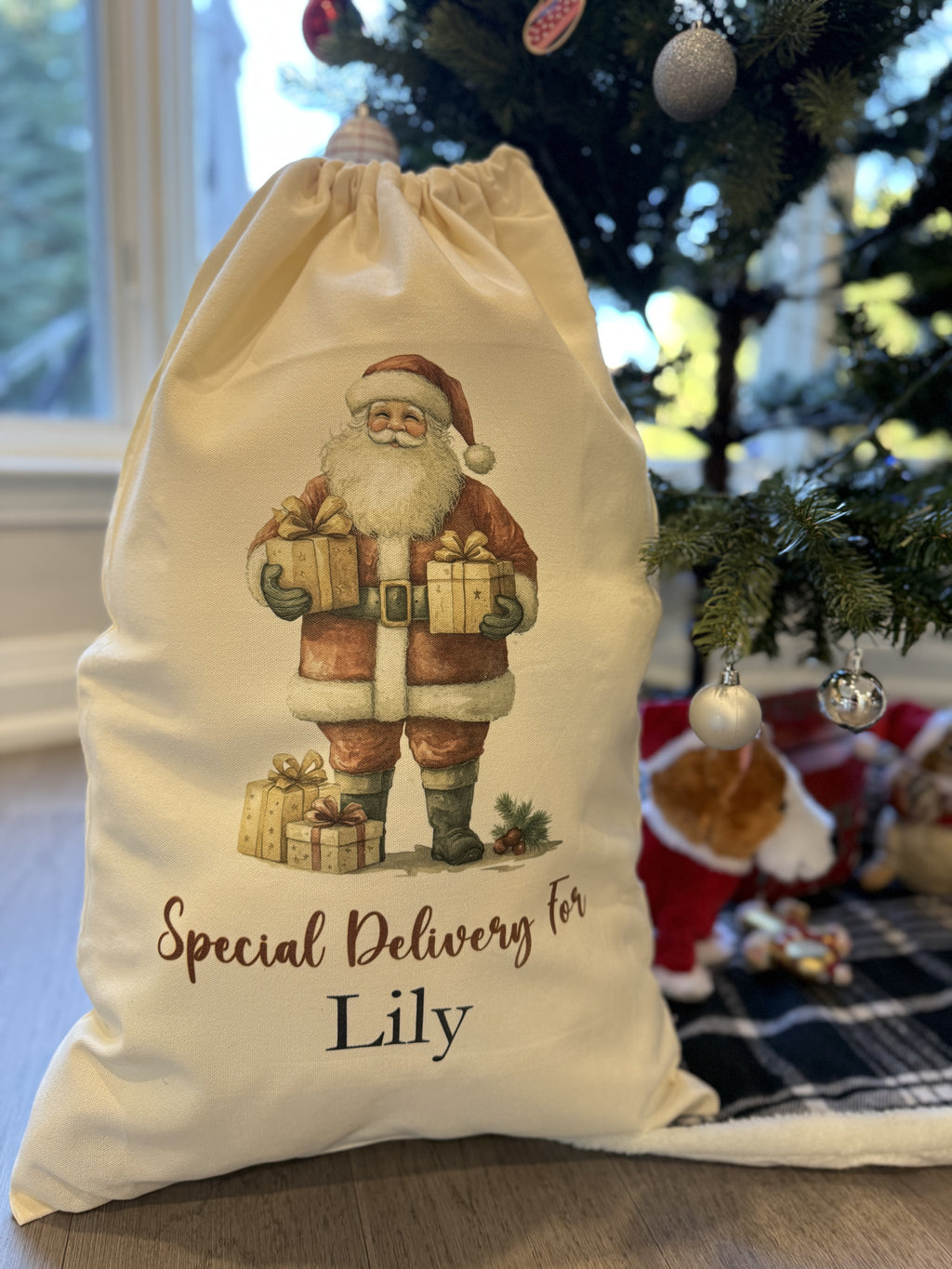 Personalized Christmas Santa Sack – Extra Large Custom Canvas Holiday Sack