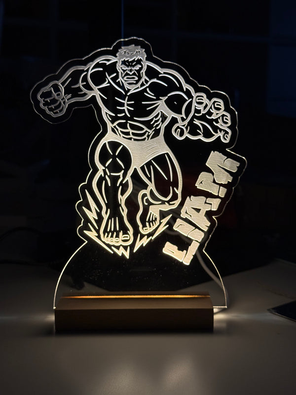 Personalized Name Night Light - Laser Engraved Clear Acrylic LED Lamp - Custom Kids & Office Gift