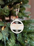 Personalized Wooden Teacher Christmas Ornament – Custom English & French Gift