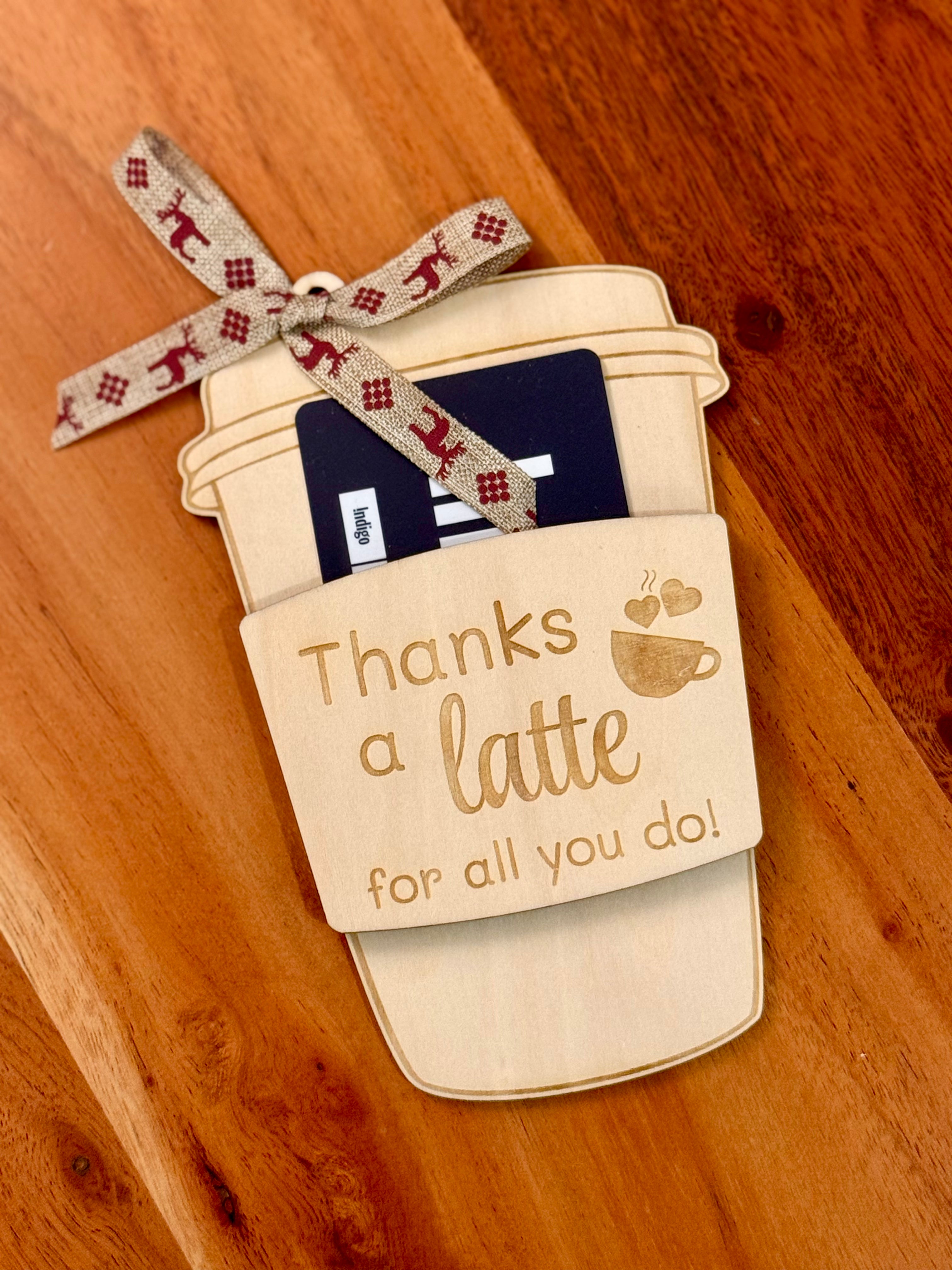 Wooden Coffee Cup Gift Card Holder – Christmas Teacher & Holiday Present