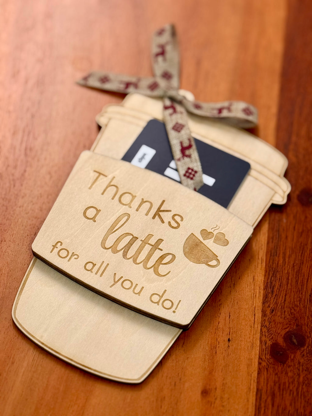 Wooden Coffee Cup Gift Card Holder – Christmas Teacher & Holiday Present