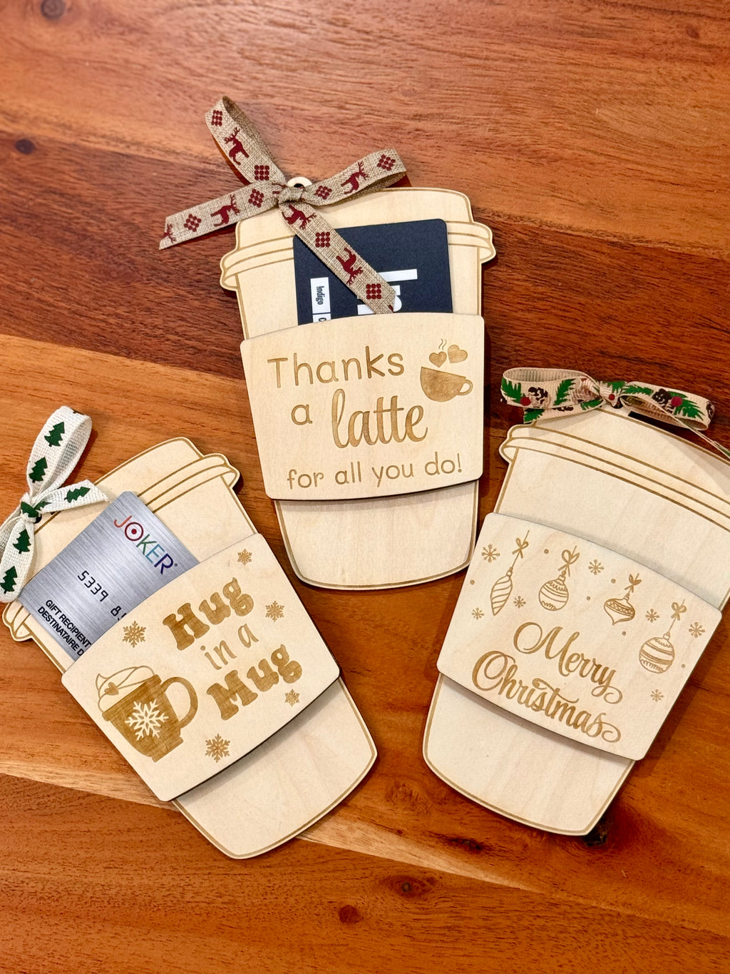 Wooden Coffee Cup Gift Card Holder – Christmas Teacher & Holiday Present