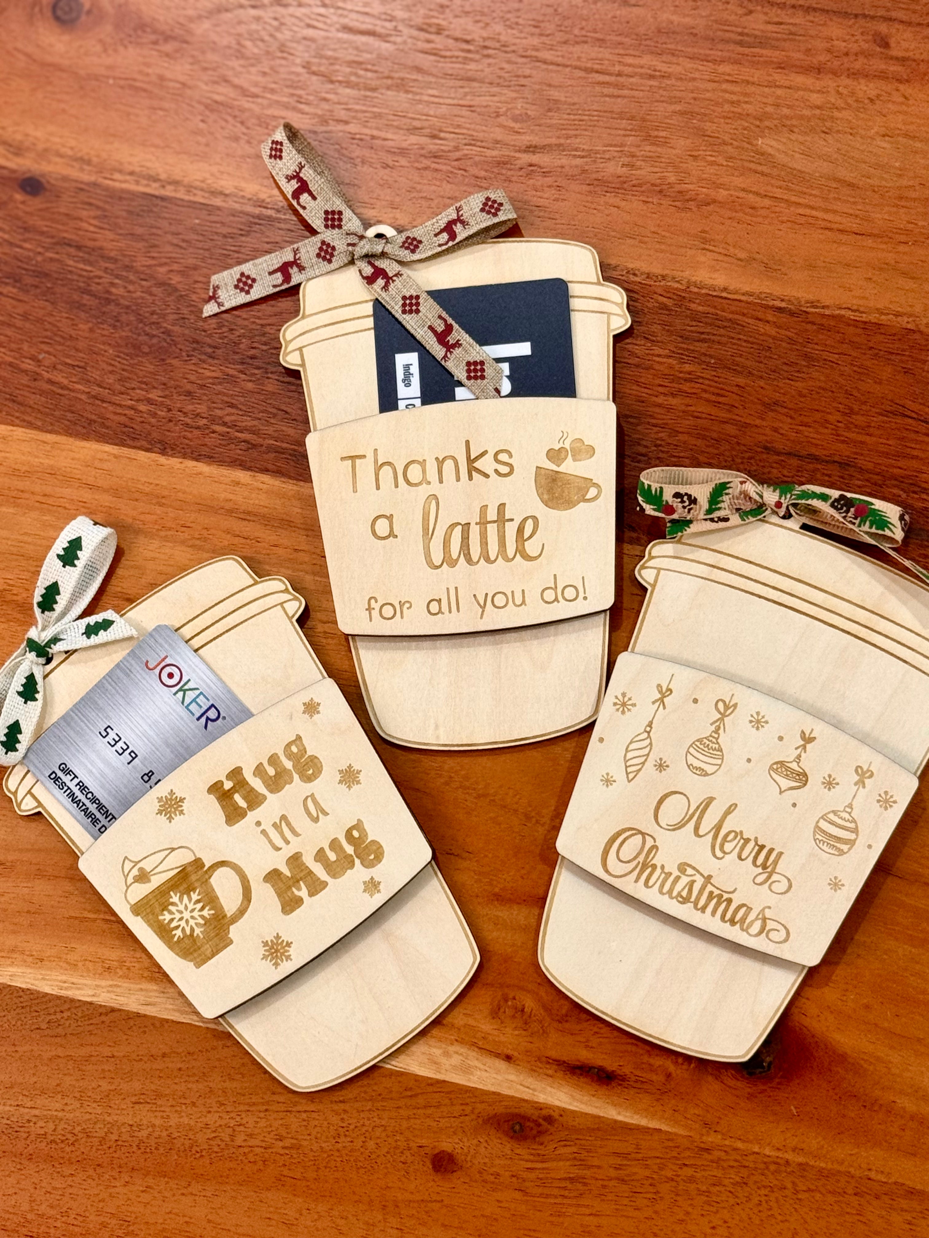 Wooden Coffee Cup Gift Card Holder – Christmas Teacher & Holiday Present