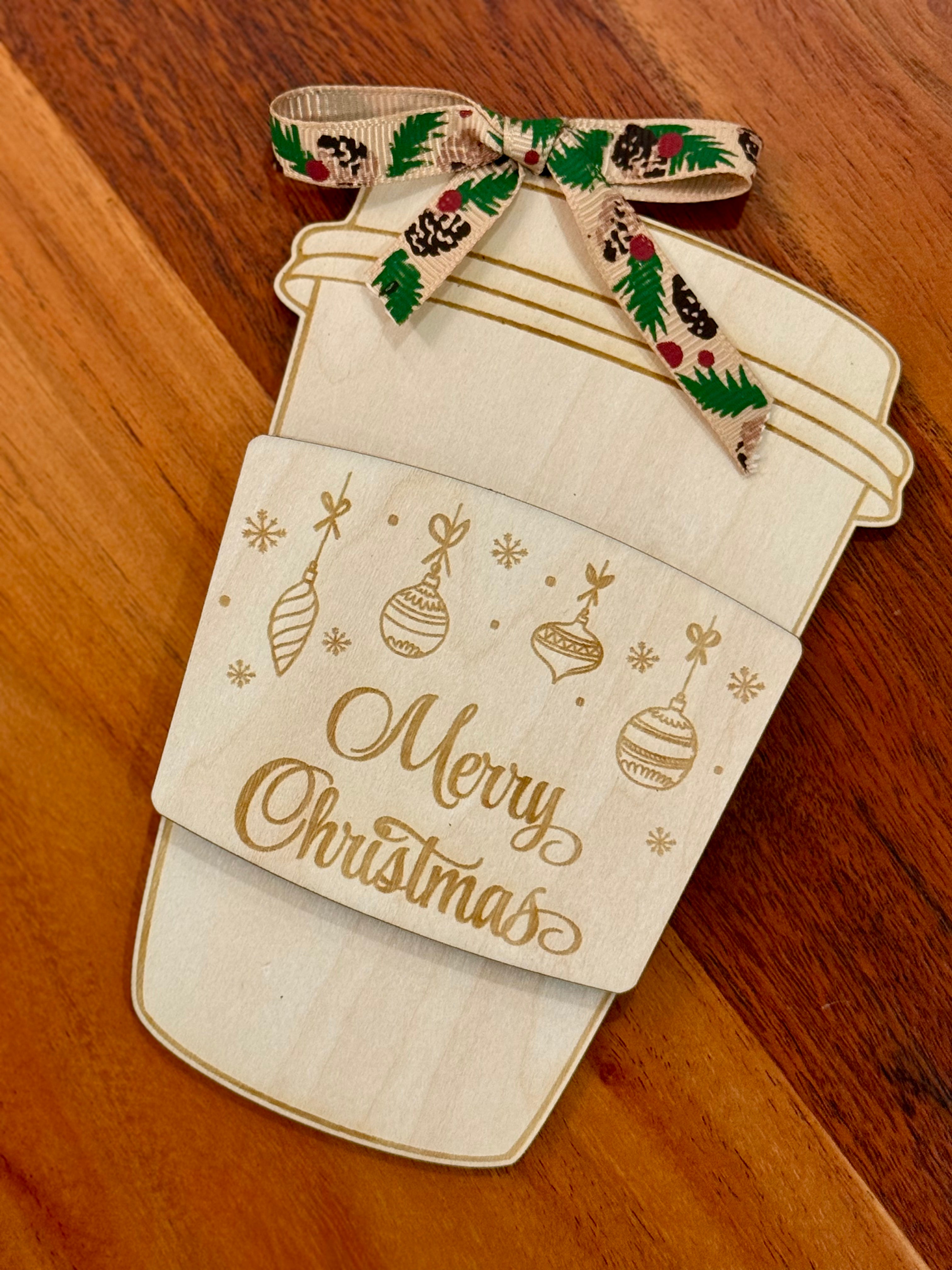 Wooden Coffee Cup Gift Card Holder – Christmas Teacher & Holiday Present