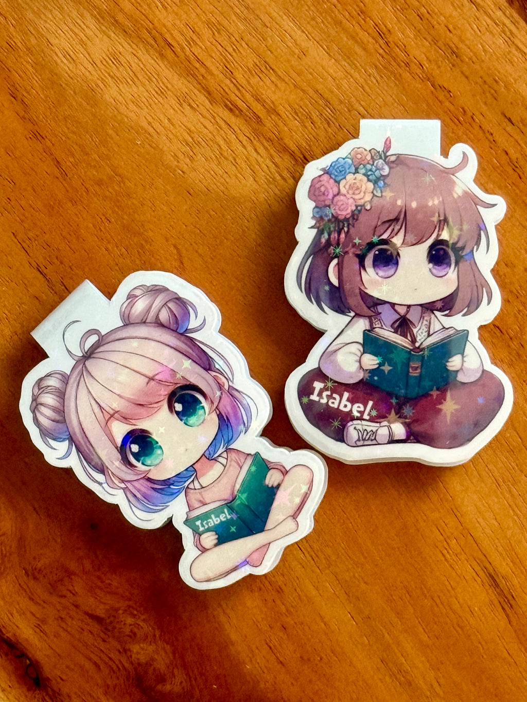 Cute Girls Magnetic Bookmark – Personalized Holographic