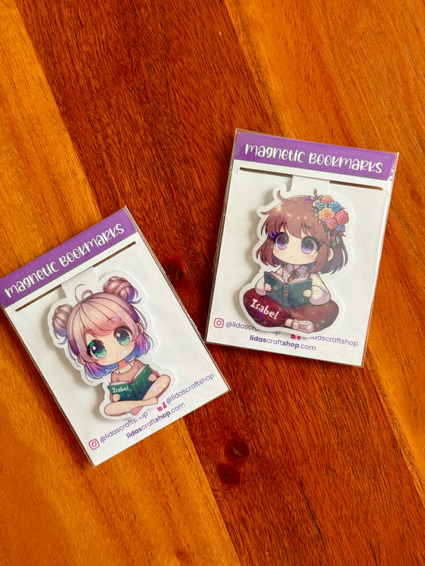 Cute Girls Magnetic Bookmark – Personalized Holographic