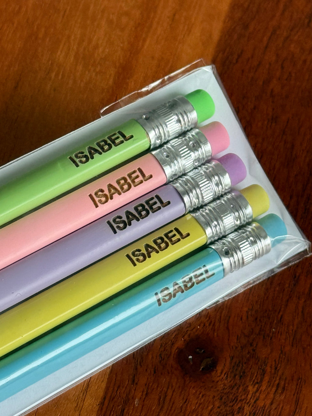 Personalized Name Pencils | Set of 5 Custom Engraved Pencils