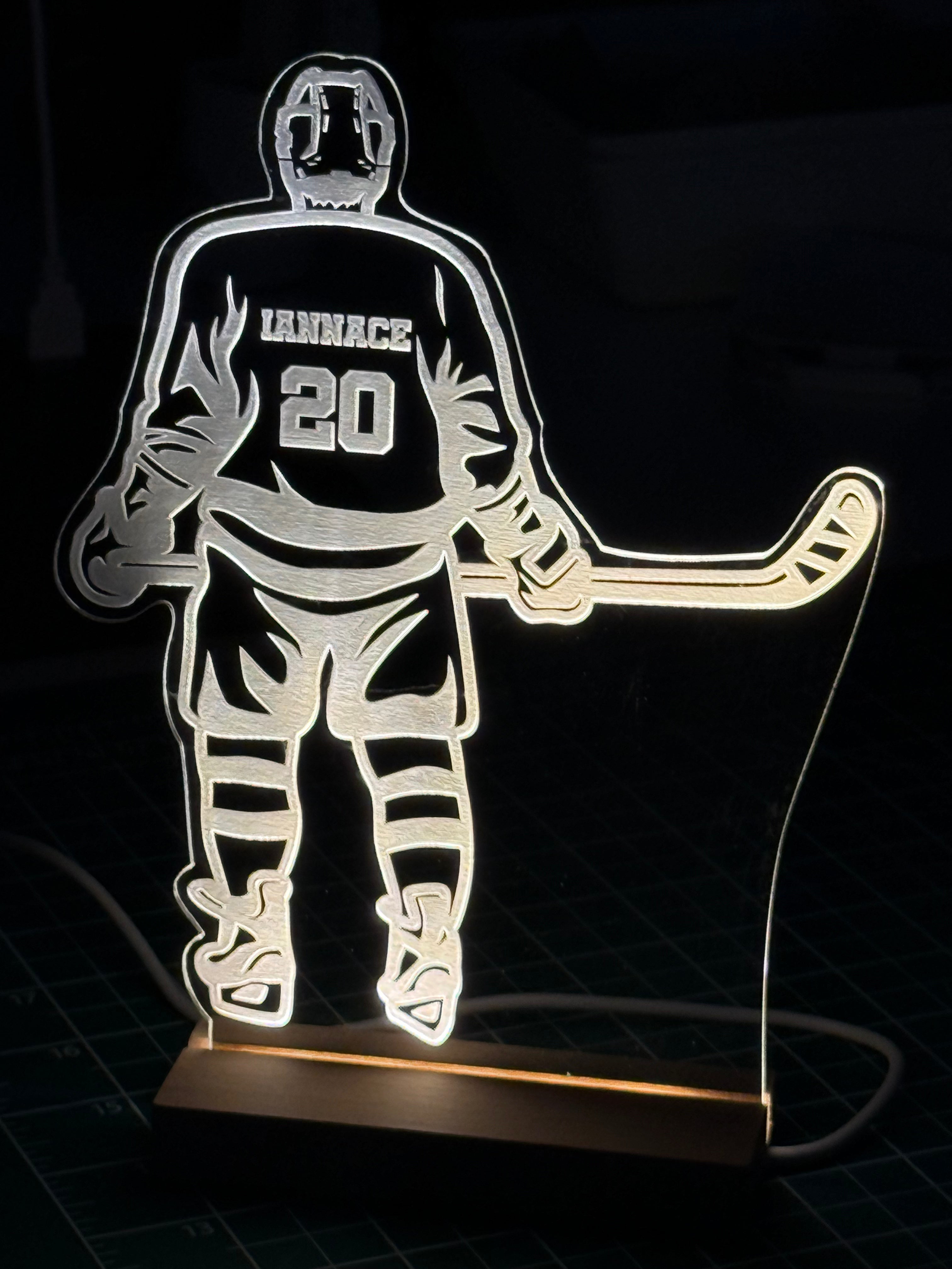 Personalized Name Night Light - Laser Engraved Clear Acrylic LED Lamp - Custom Kids & Office Gift