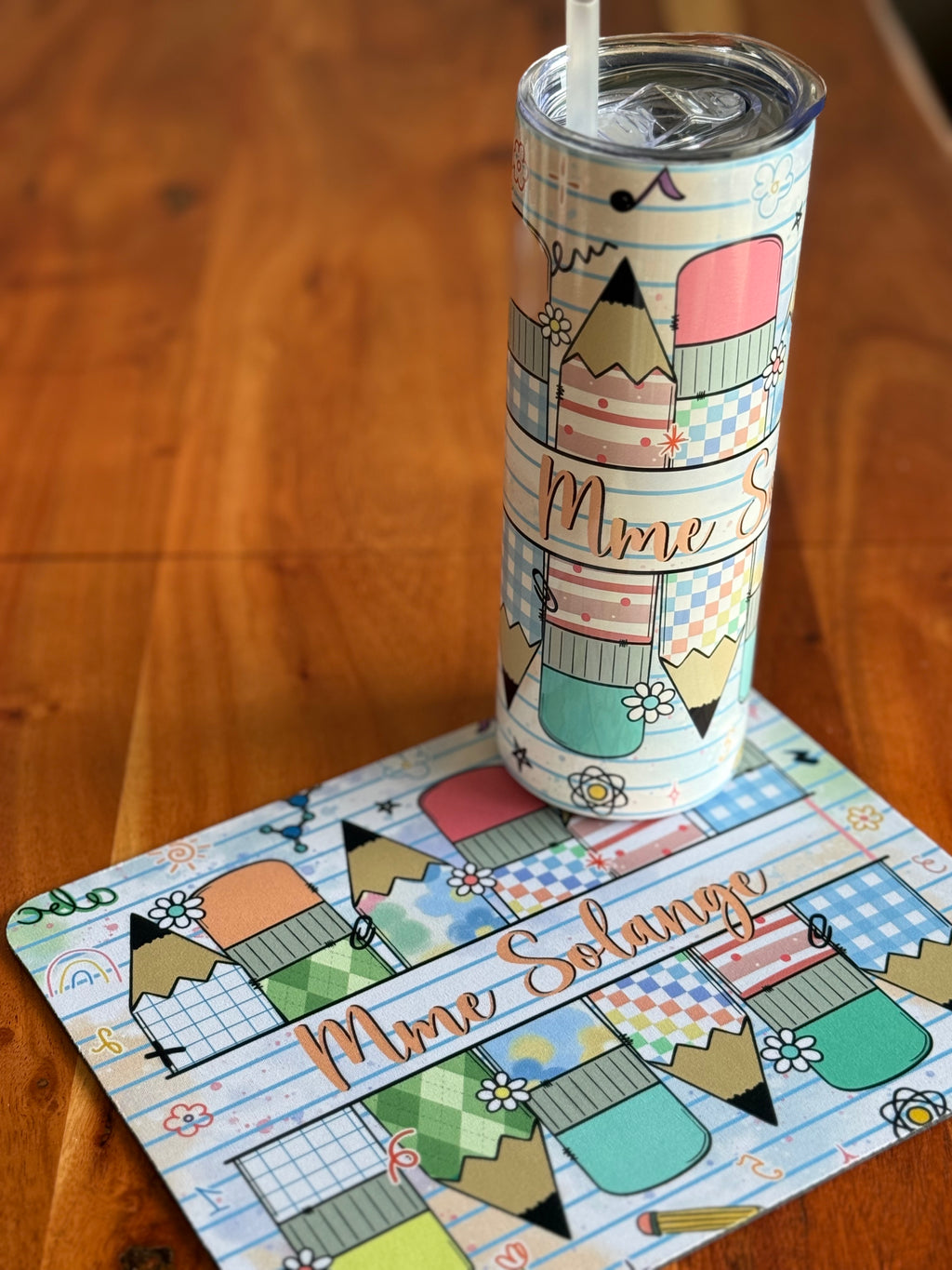 Custom Teacher Tumbler with Name | 20oz Personalized Skinny Travel Mug