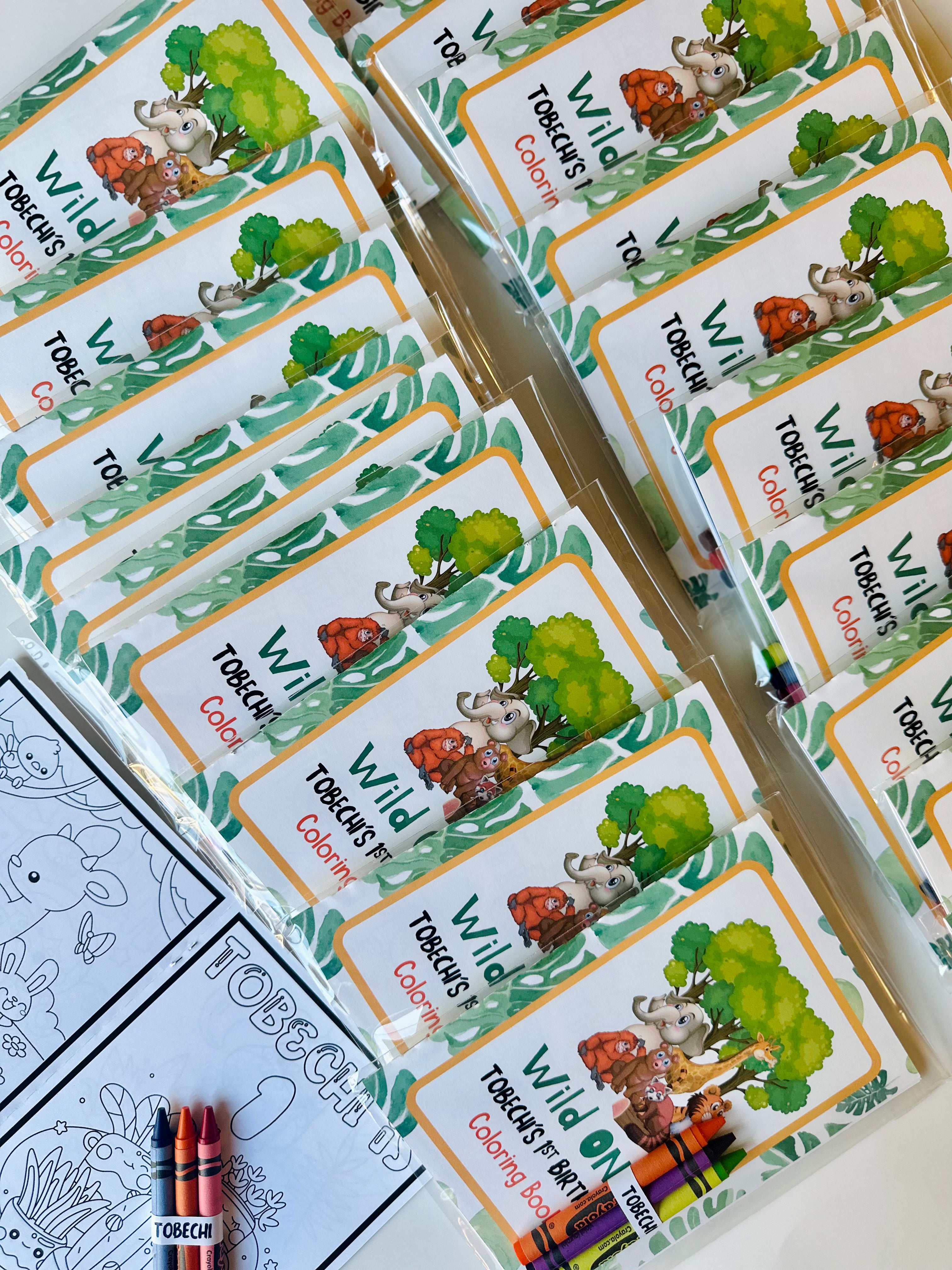 Personalized Coloring Book Party Favors | Custom Birthday Theme