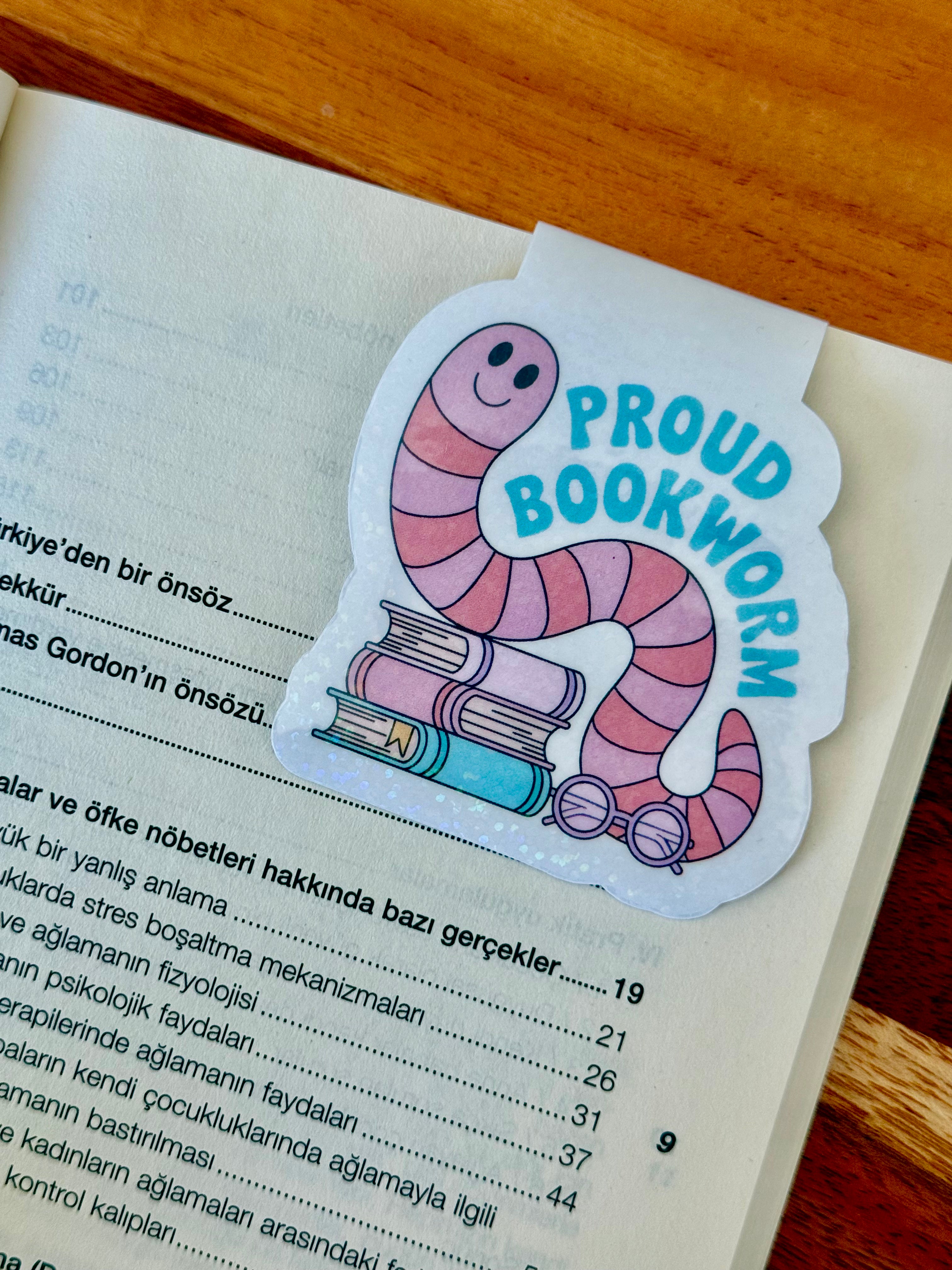 Proud Bookworm Magnetic Bookmark - Cute Gift for Book Lovers and Readers