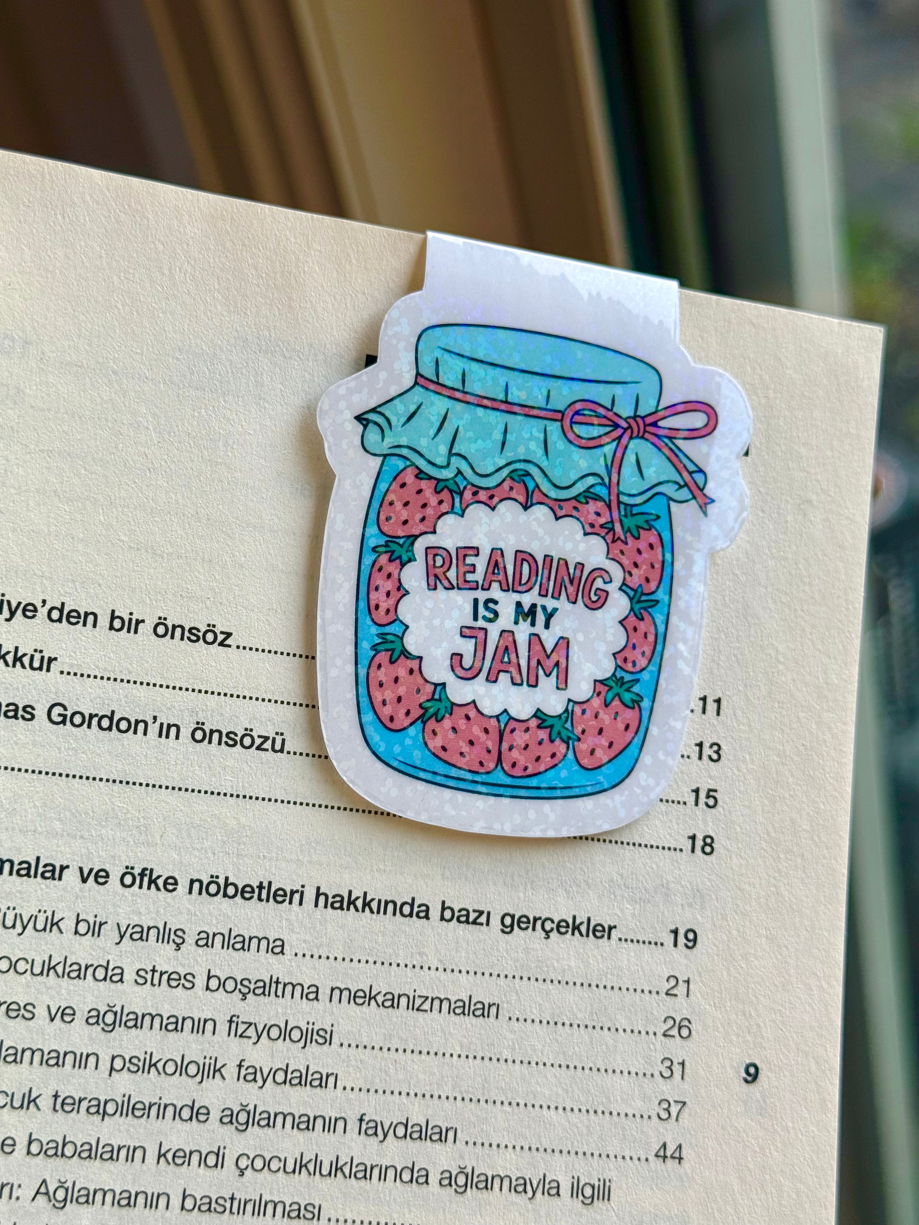 Reading Is My Jam Magnetic Bookmark - Cute Book Lover Gift & Page Marker