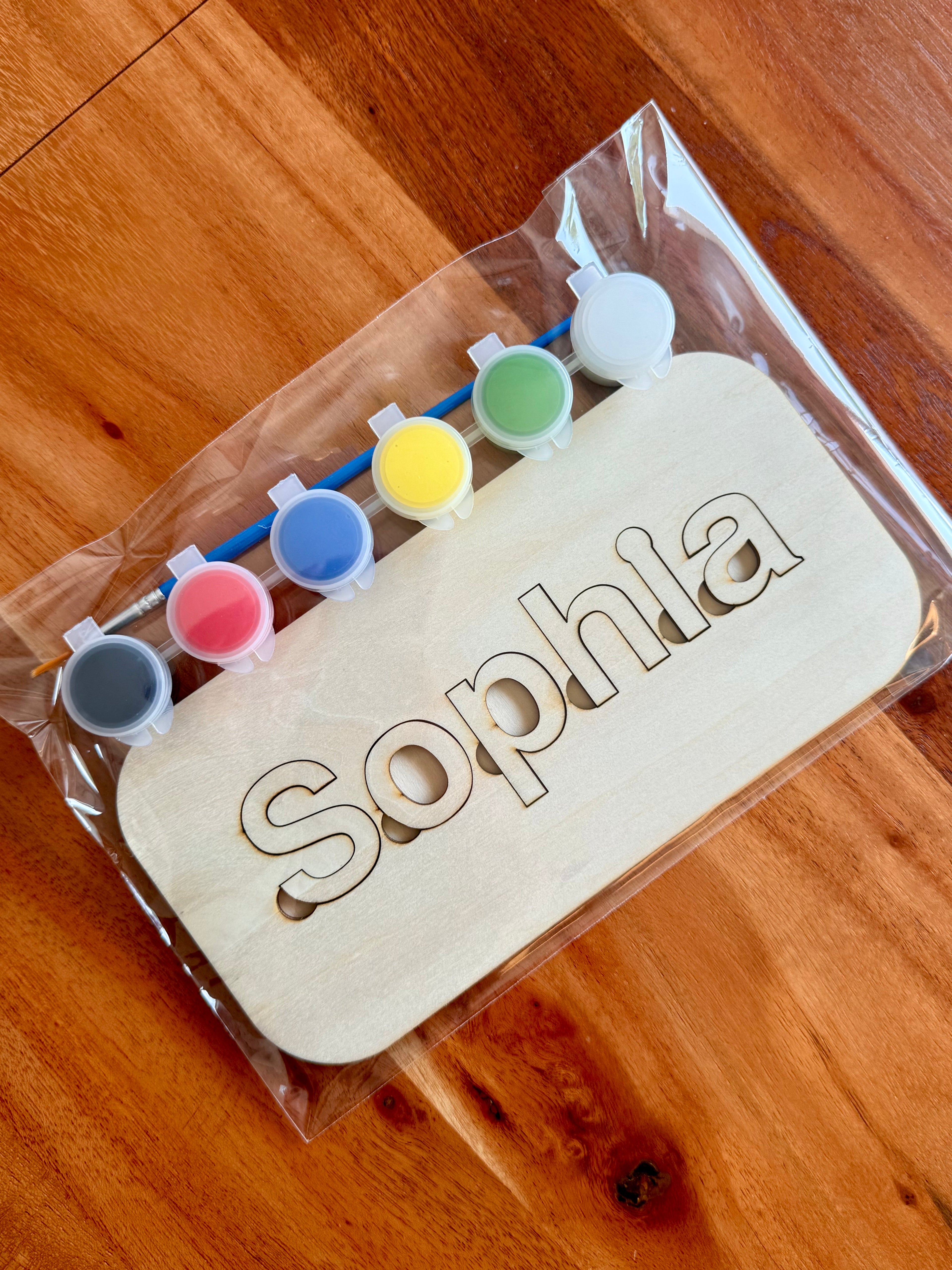 Personalized Wooden Name Puzzle DIY Paint Kit
