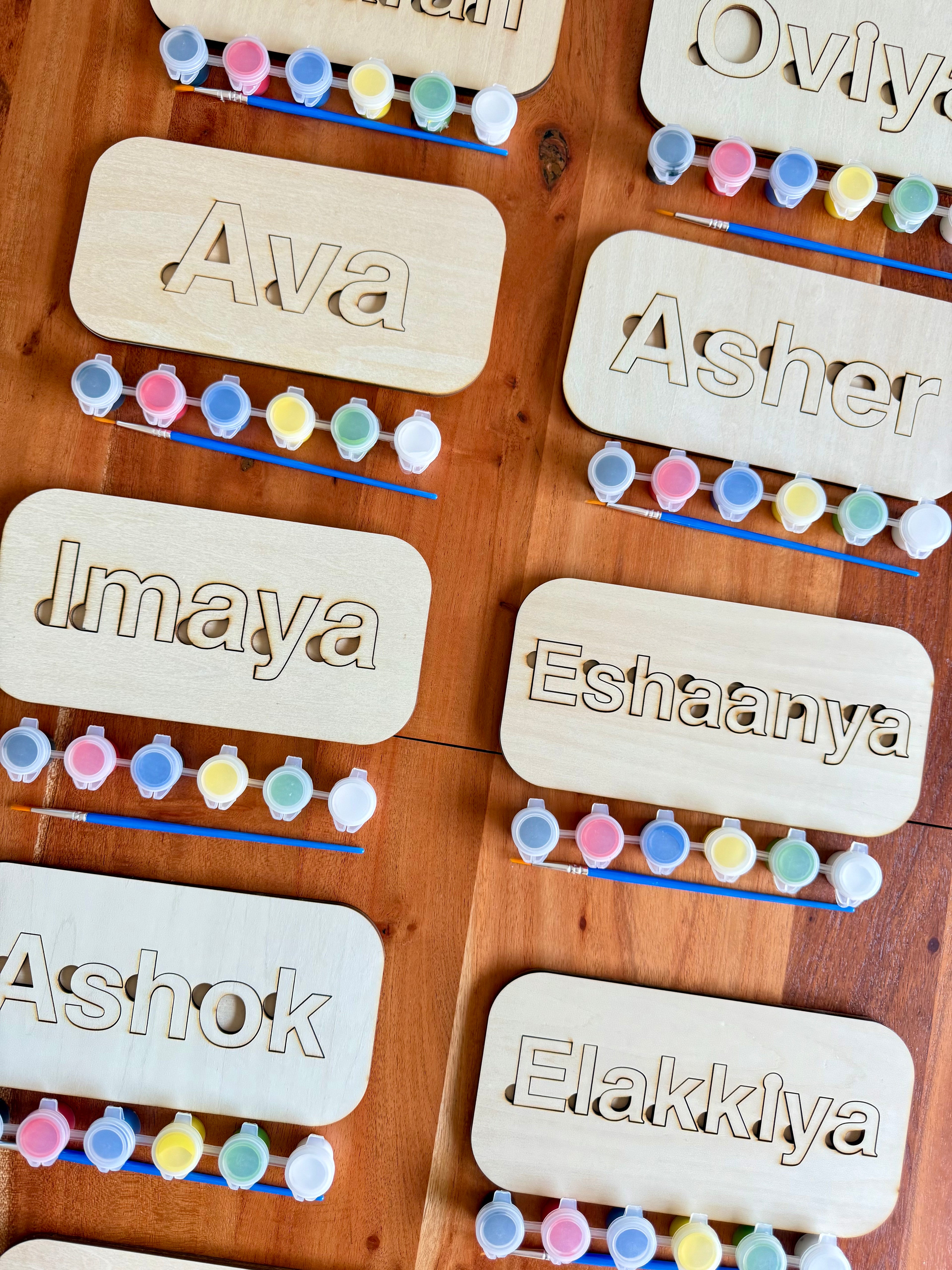 Personalized Wooden Name Puzzle DIY Paint Kit