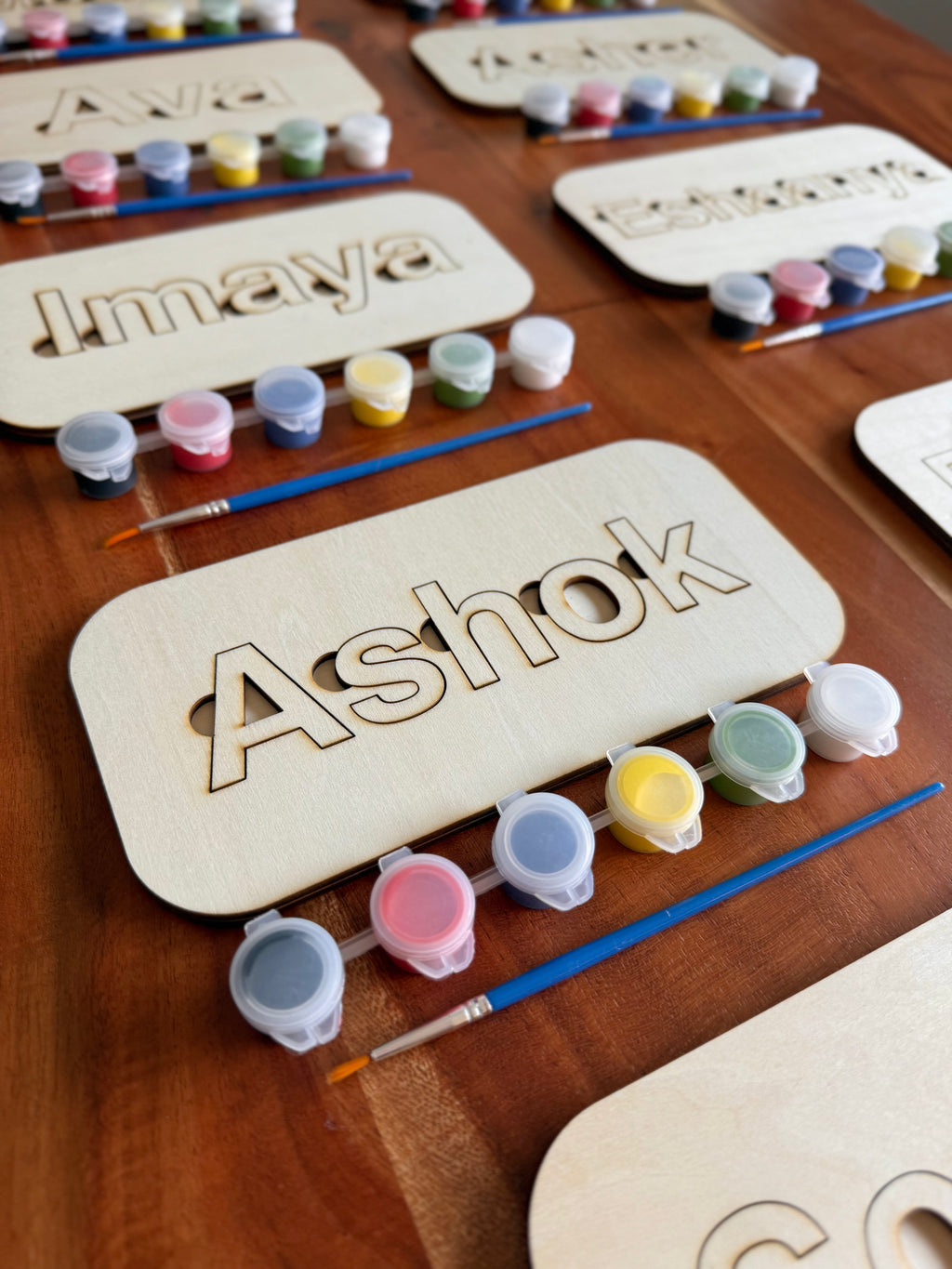 Personalized Wooden Name Puzzle DIY Paint Kit