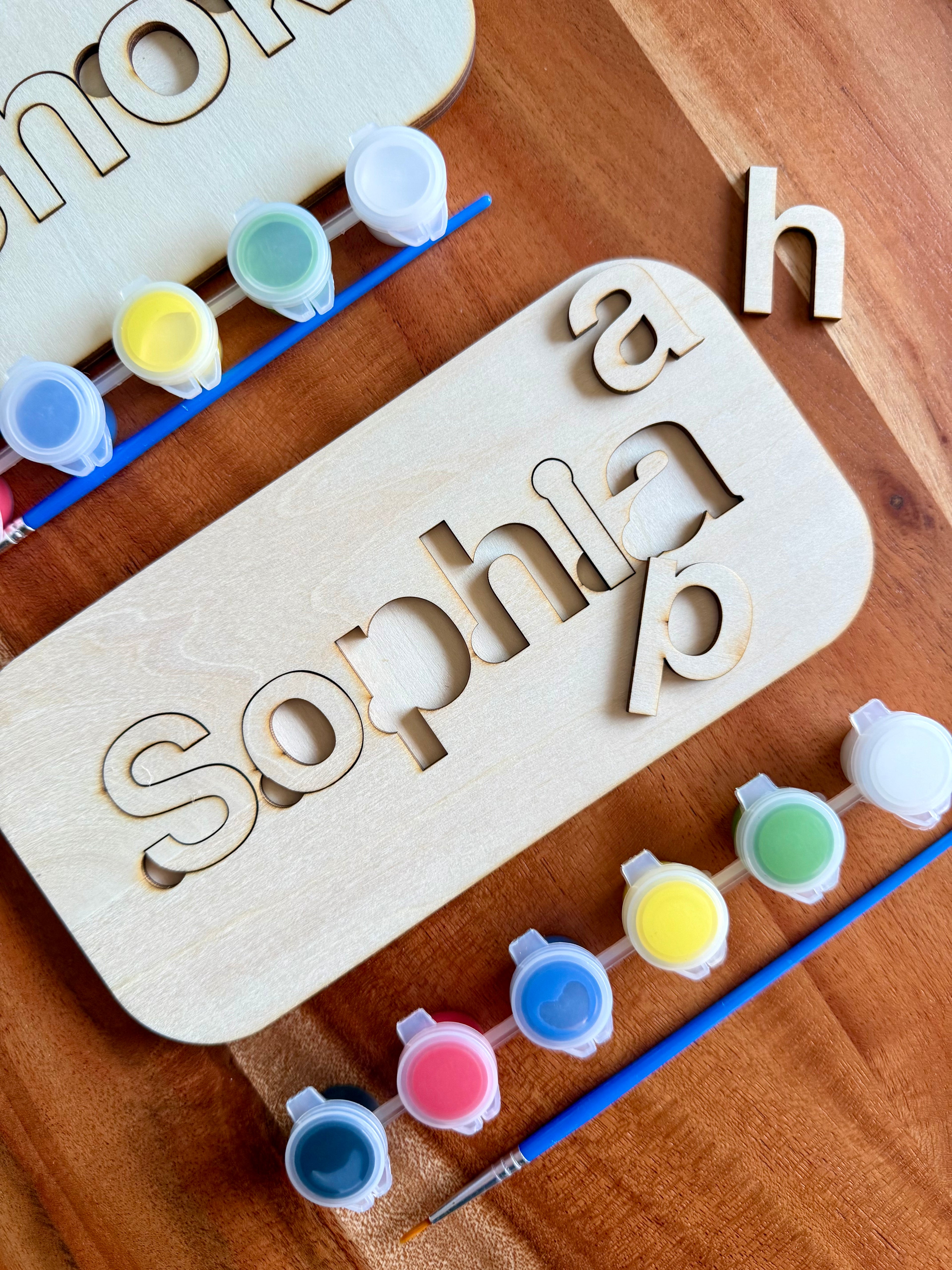 Personalized Wooden Name Puzzle DIY Paint Kit