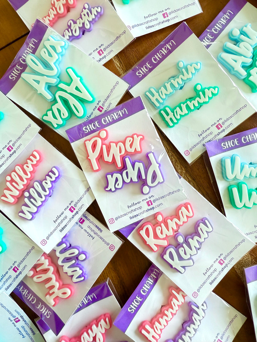 Custom Name Clog Charms | Personalized 3D Printed Shoe Charms (Set of 2)