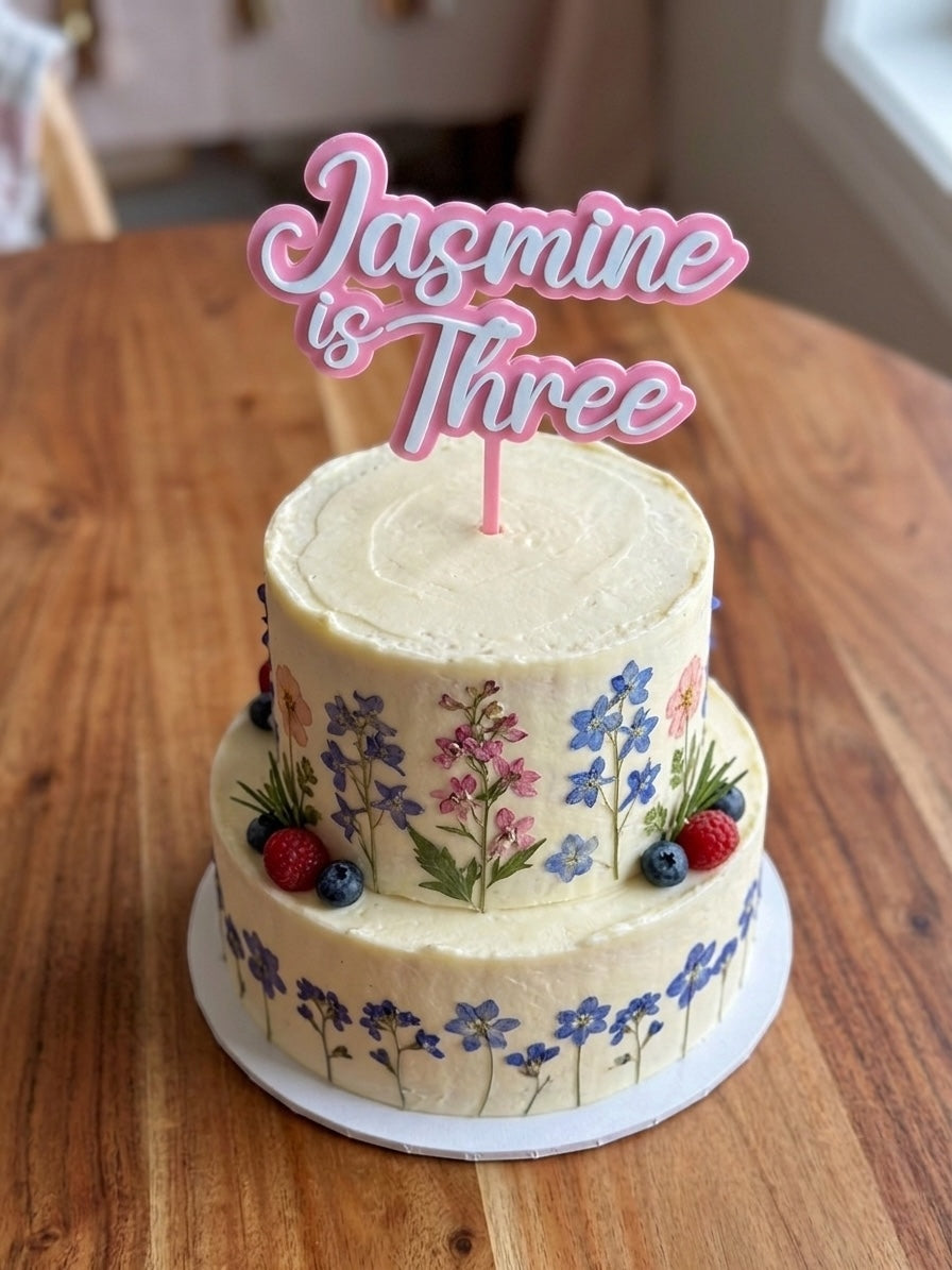 Personalized 3D Printed Birthday Cake Topper