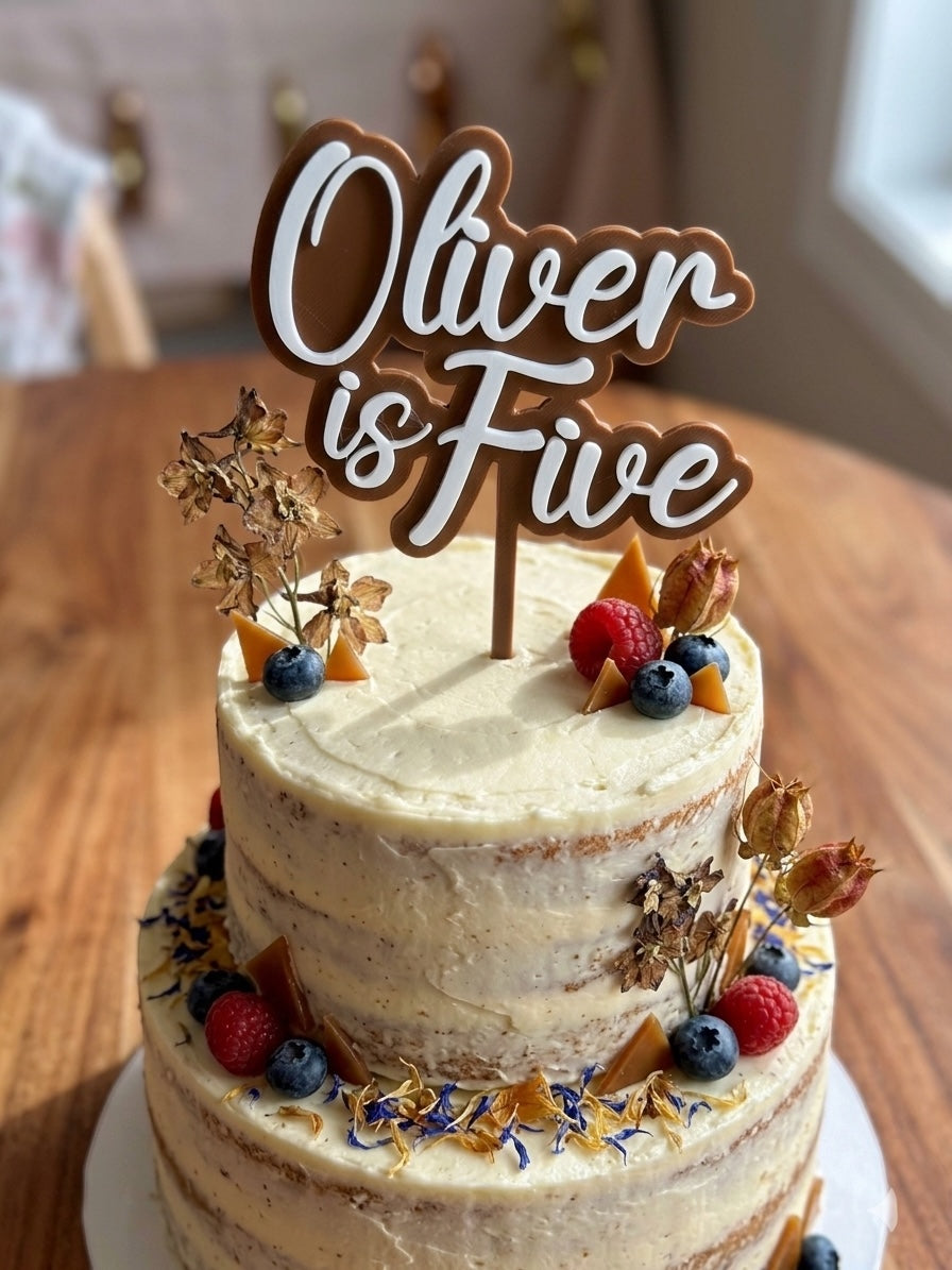 Personalized 3D Printed Birthday Cake Topper