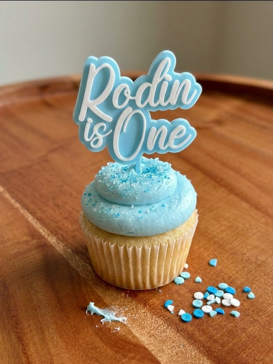 Personalized 3D Printed Birthday Cake Topper