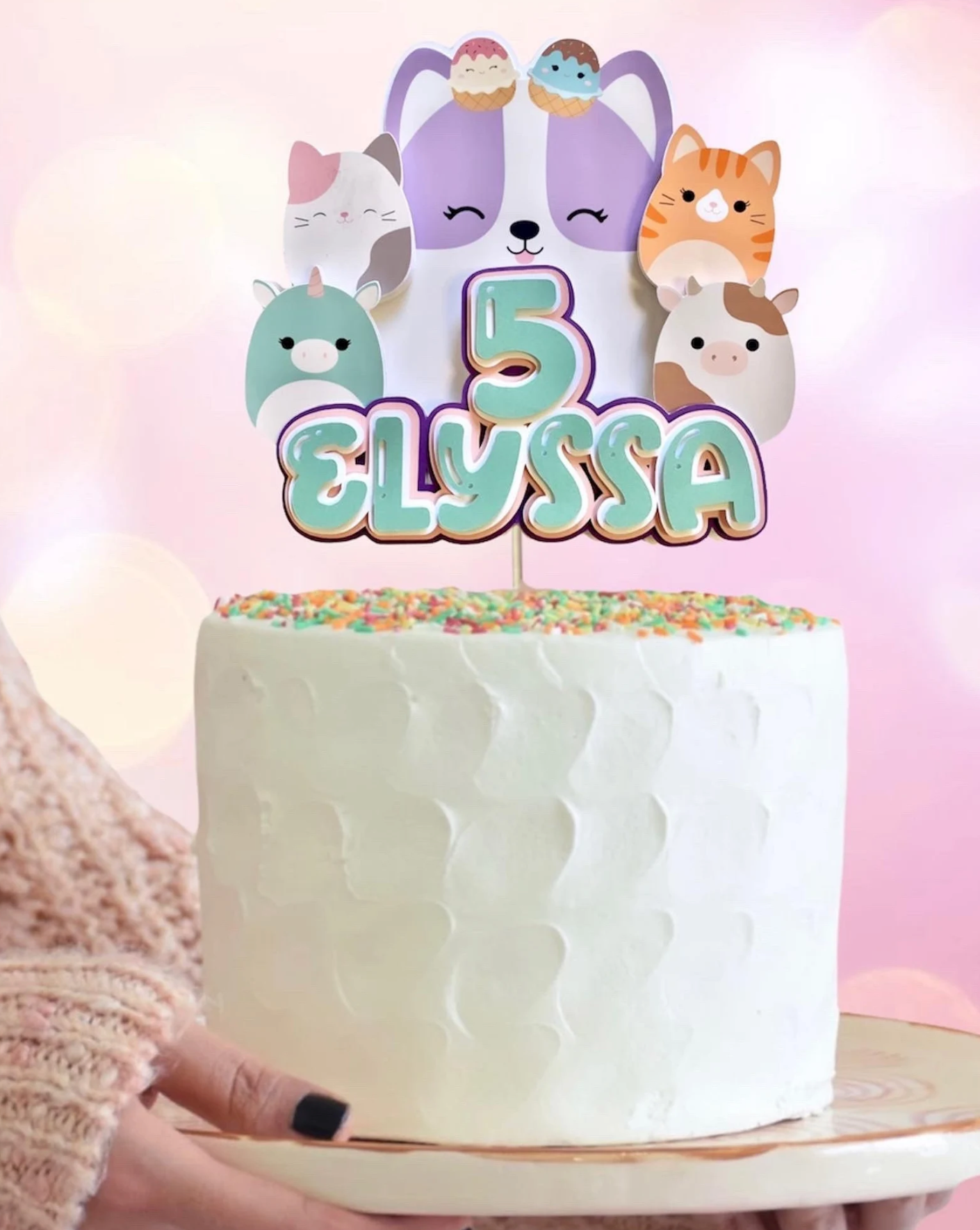 Cute Mallow Theme Party Pack - Custom Cake Topper & Birthday Decor Bundle