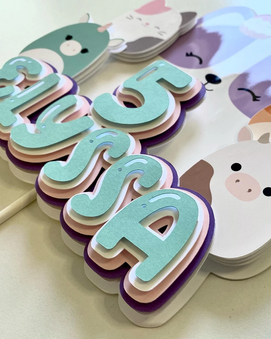 Cute Mallow Theme Party Pack - Custom Cake Topper & Birthday Decor Bundle