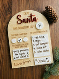 Personalized "Dear Santa" Wishlist Board | Reusable Dry-Erase Wooden Christmas Eve Sign