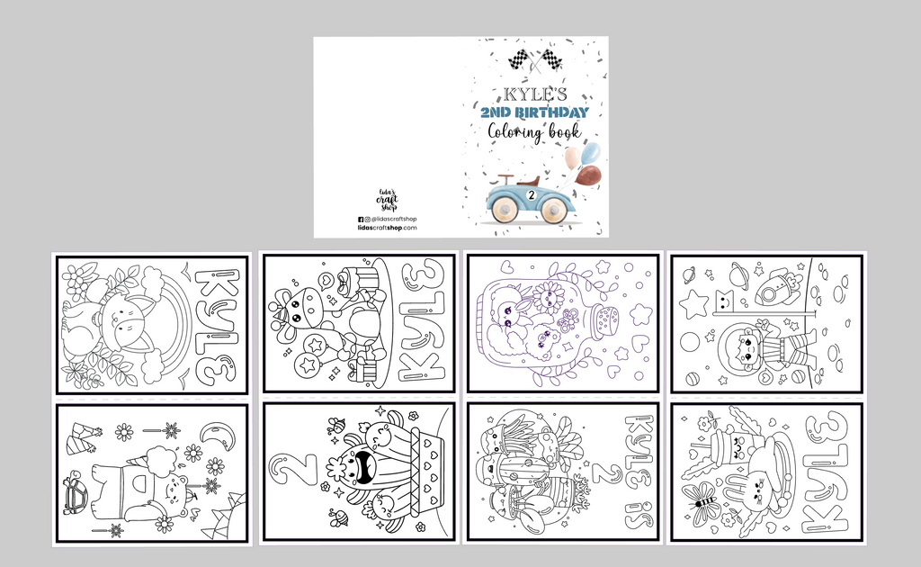 Personalized Coloring Book Party Favors | Custom Birthday Theme