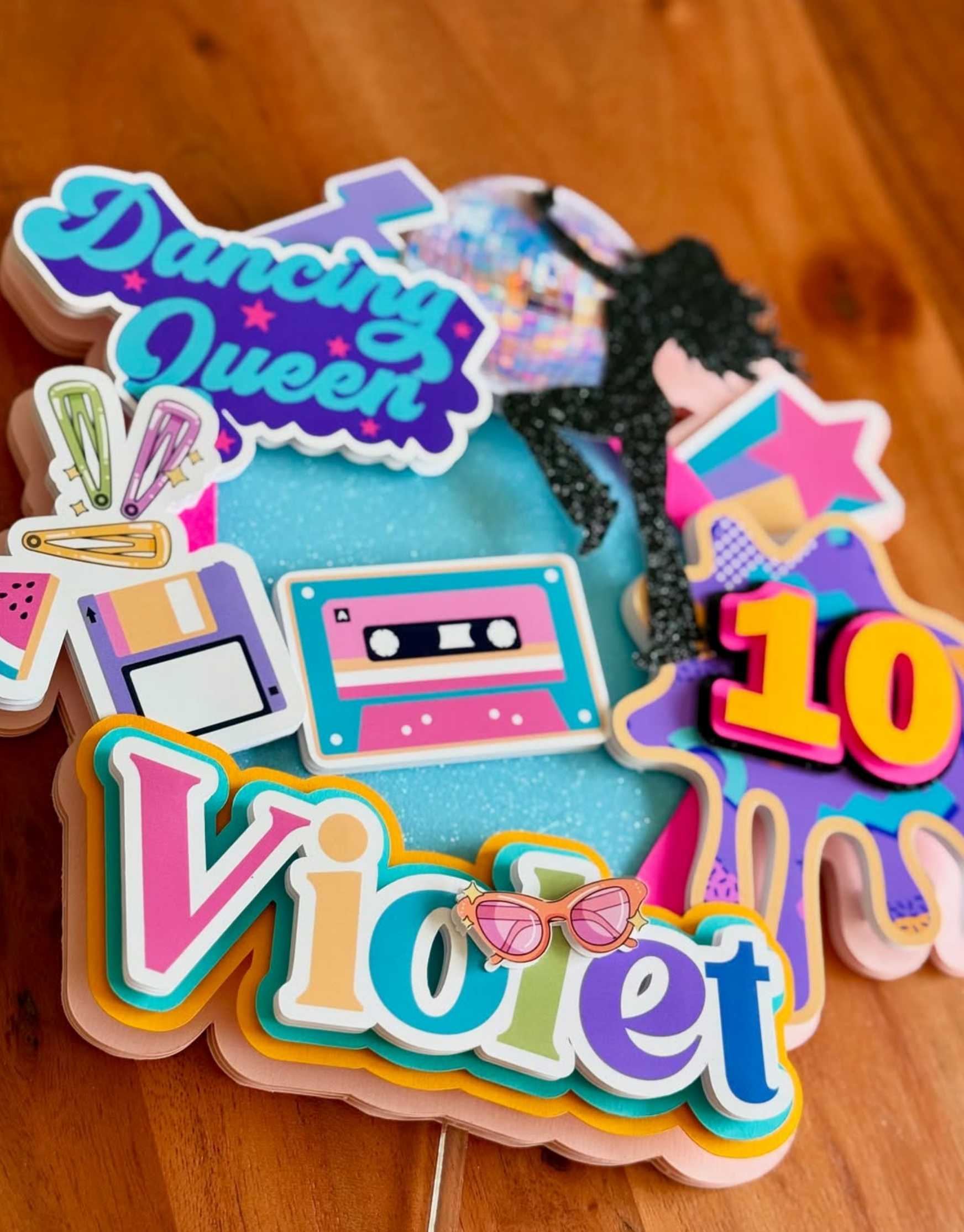 Dancing Queen Birthday Topper | Retro Disco Theme