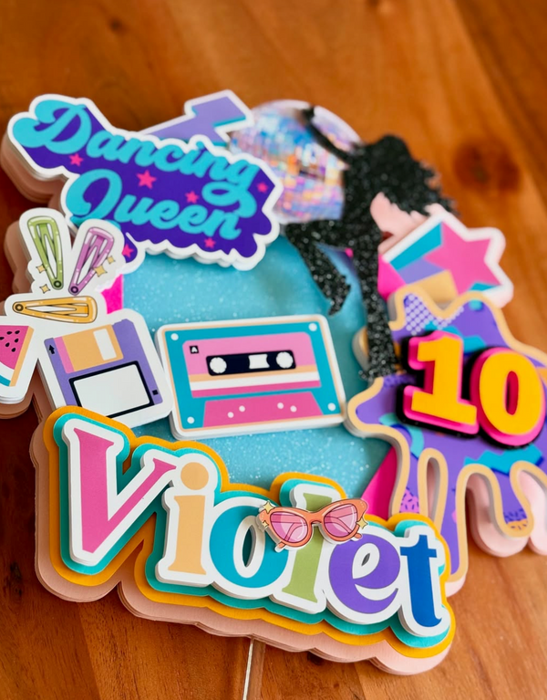 Dancing Queen Birthday Topper | Retro Disco Theme
