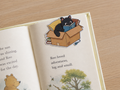 Black Cat  Reading a Book Magnetic Bookmark - Clip-on Page Marker for Readers