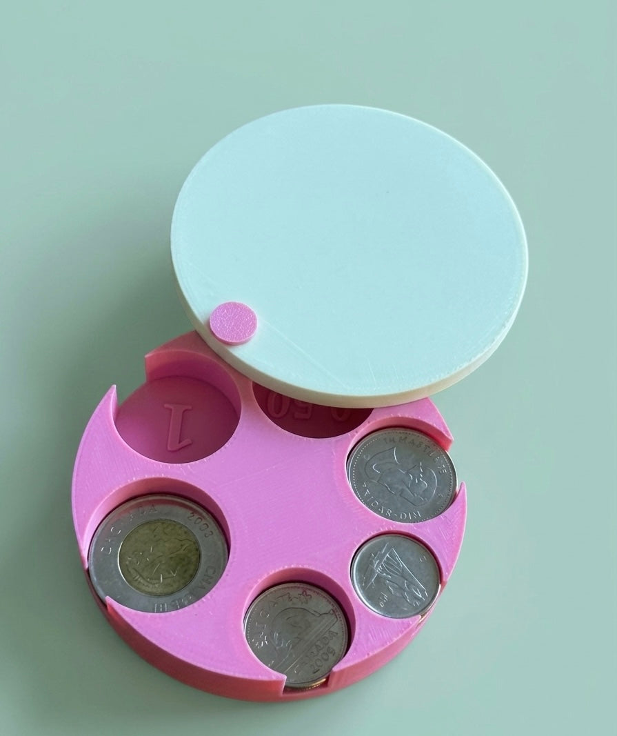 Canadian Coin Holder Keychain - Magnetic Lid EDC Case - Multiple Colors