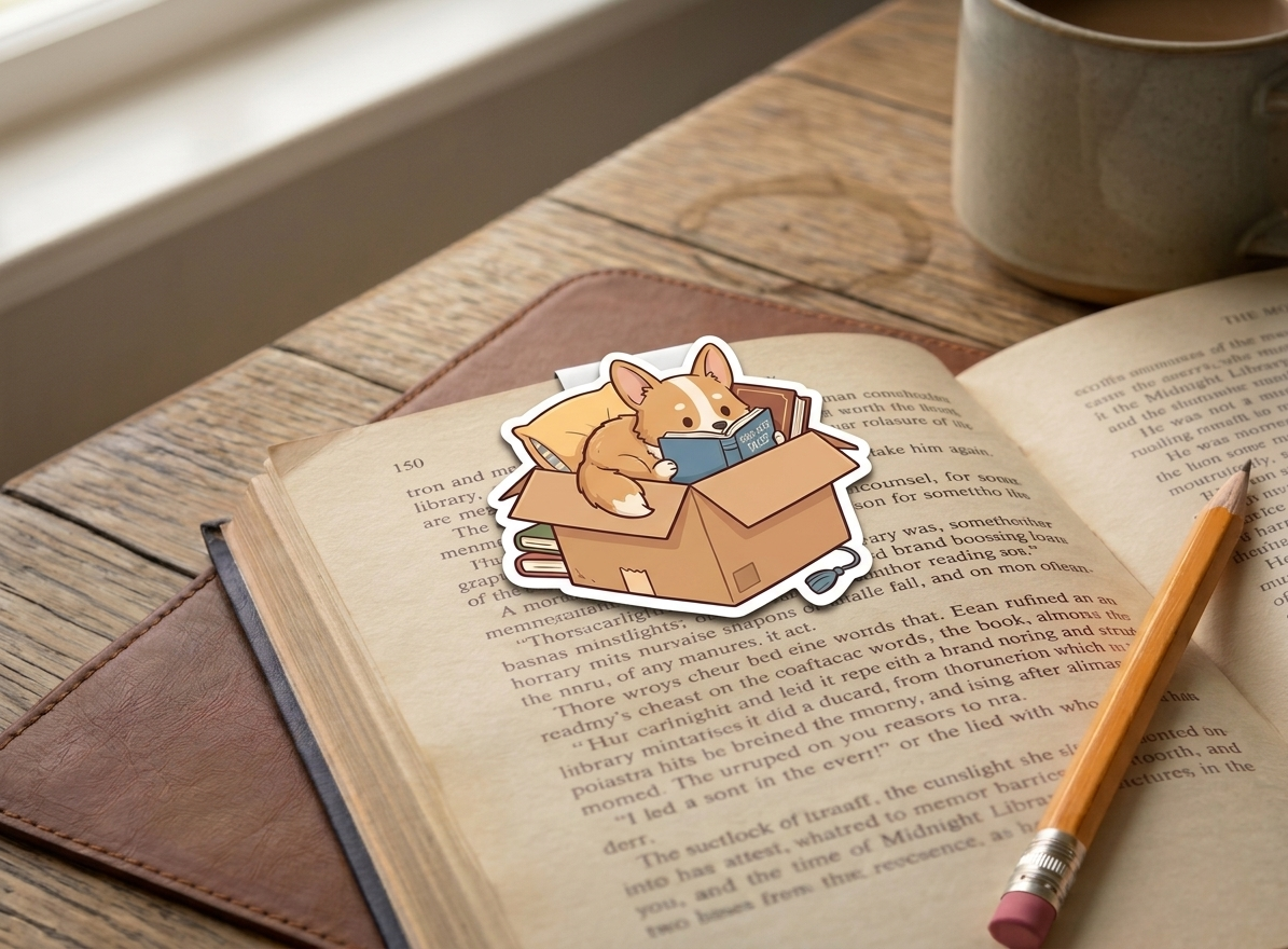 Cute Corgi Magnetic Bookmark - Clip-on Page Marker for Readers