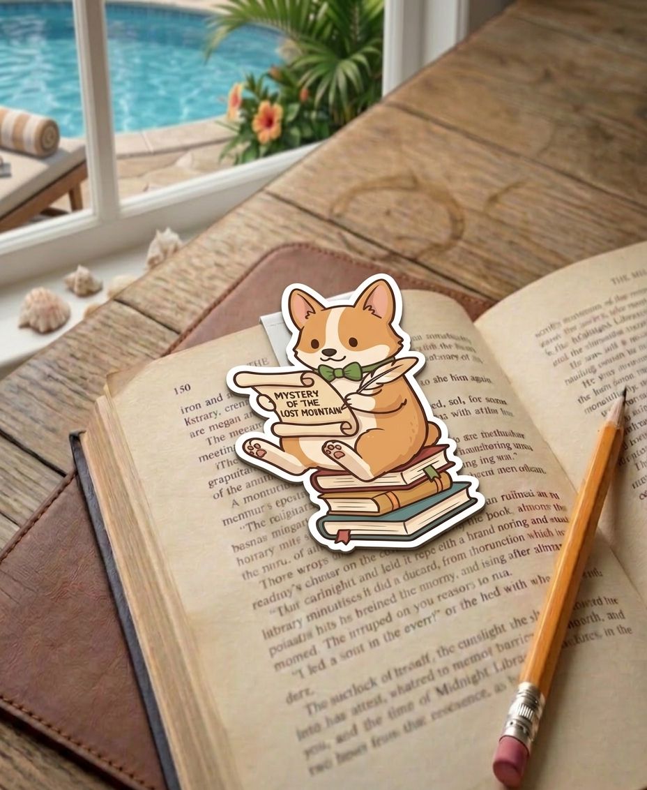 Cute Corgi Magnetic Bookmark - Clip-on Page Marker for Readers