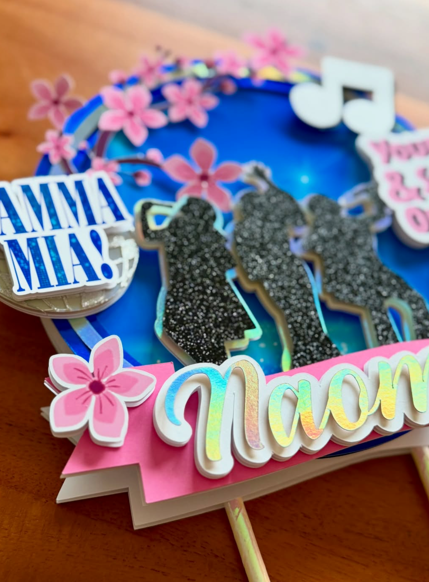Dancing Queen Birthday Topper | Custom Name & Age Disco Party