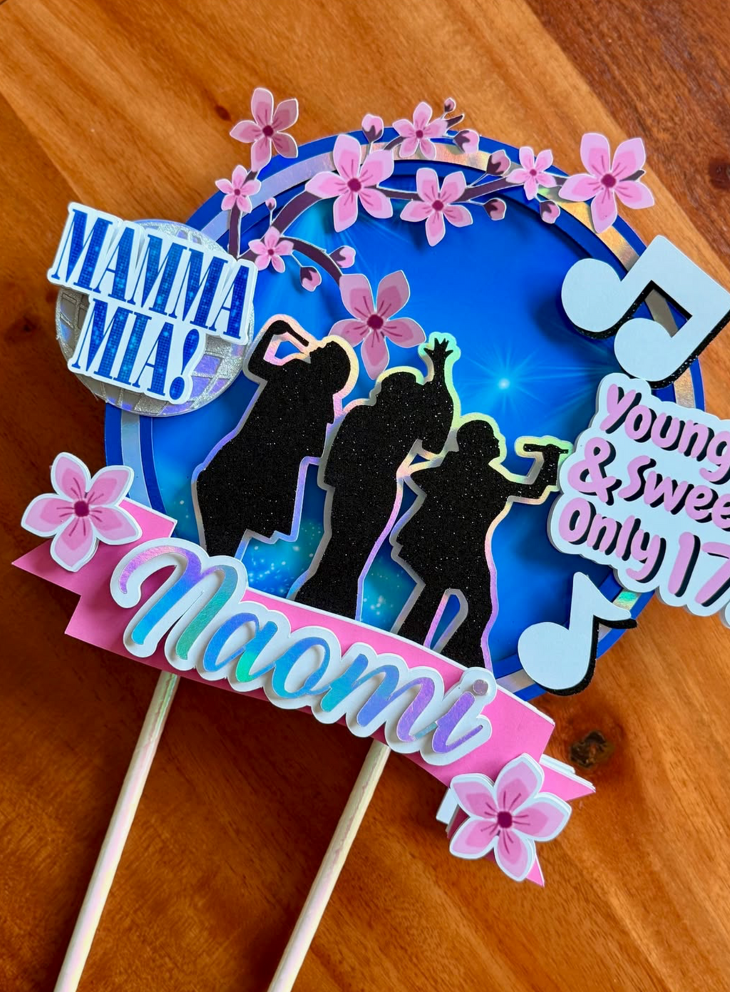Dancing Queen Birthday Topper | Custom Name & Age Disco Party