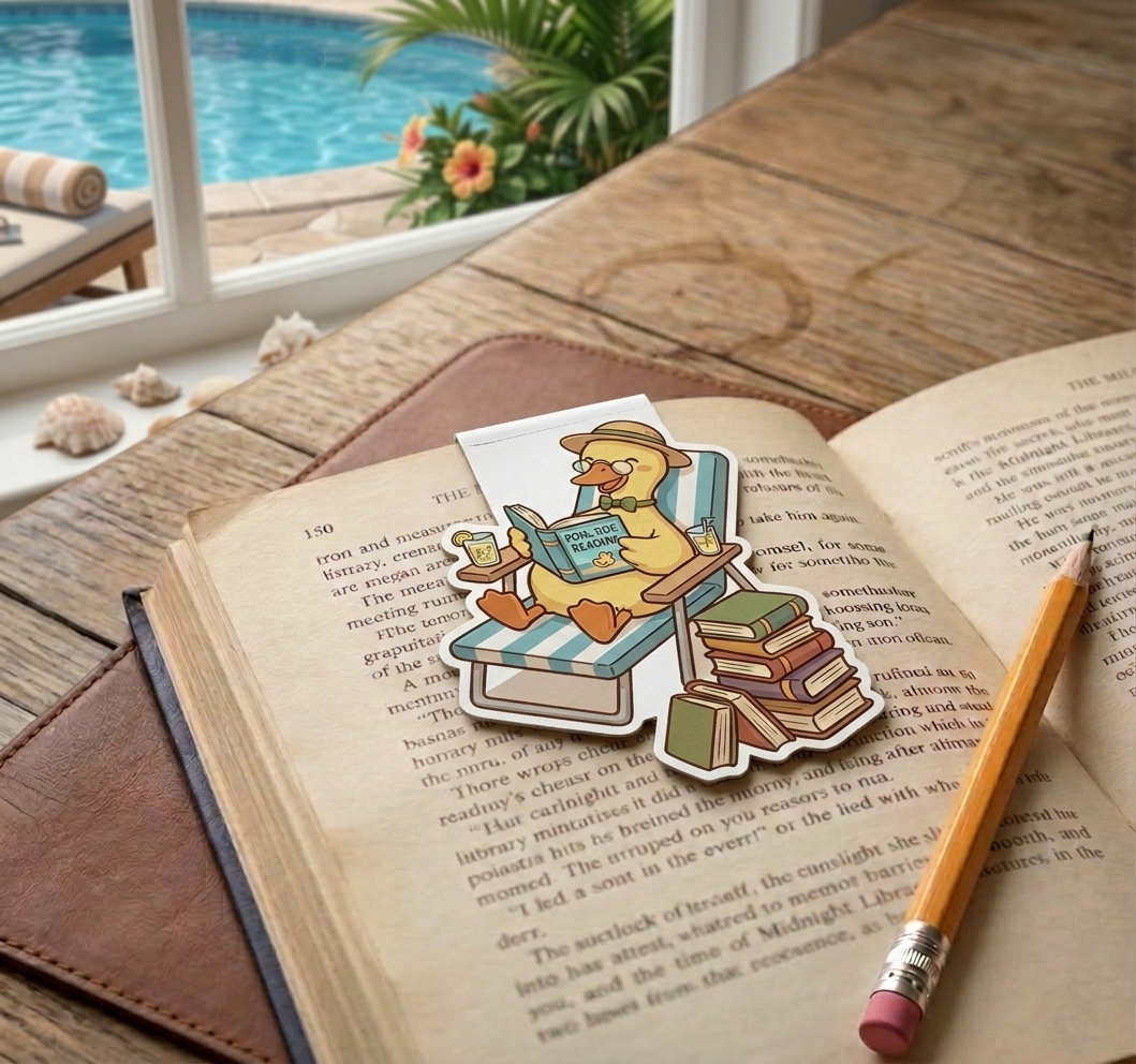 Cute Yellow Duck Magnetic Bookmark - Clip-on Page Marker for Readers