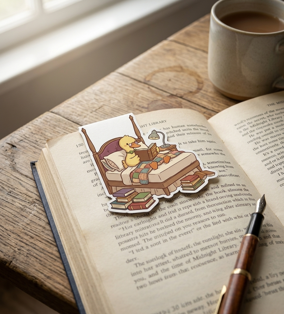 Cute Yellow Duck Magnetic Bookmark - Clip-on Page Marker for Readers