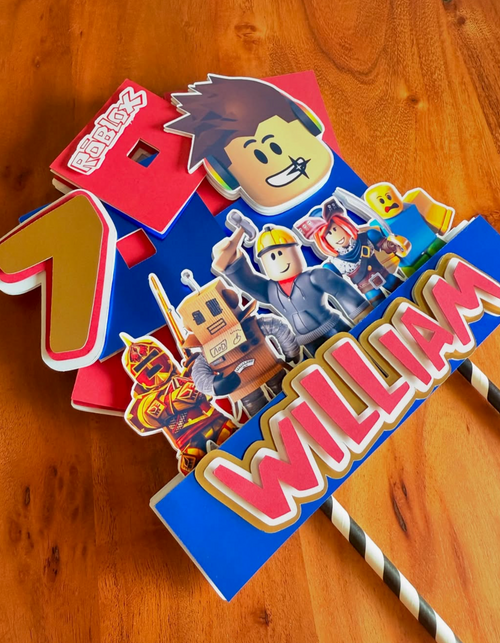 Custom Avatar Gaming Cake Topper – Personalized Virtual World Birthday Decor