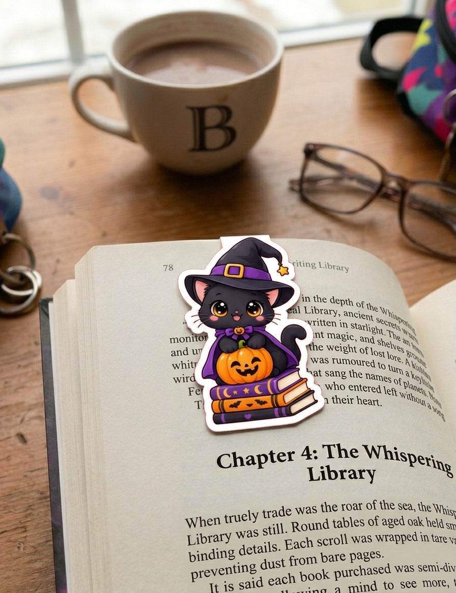 Halloween Magnetic Bookmark for Kids | Cute Spooky Halloween Bookmark | Reading Gift