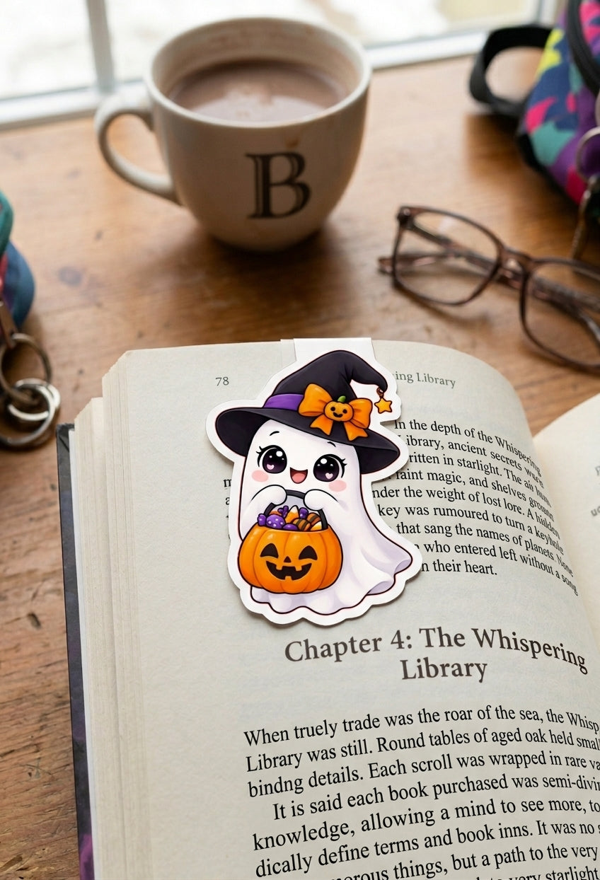 Halloween Magnetic Bookmark for Kids | Cute Spooky Halloween Bookmark | Reading Gift