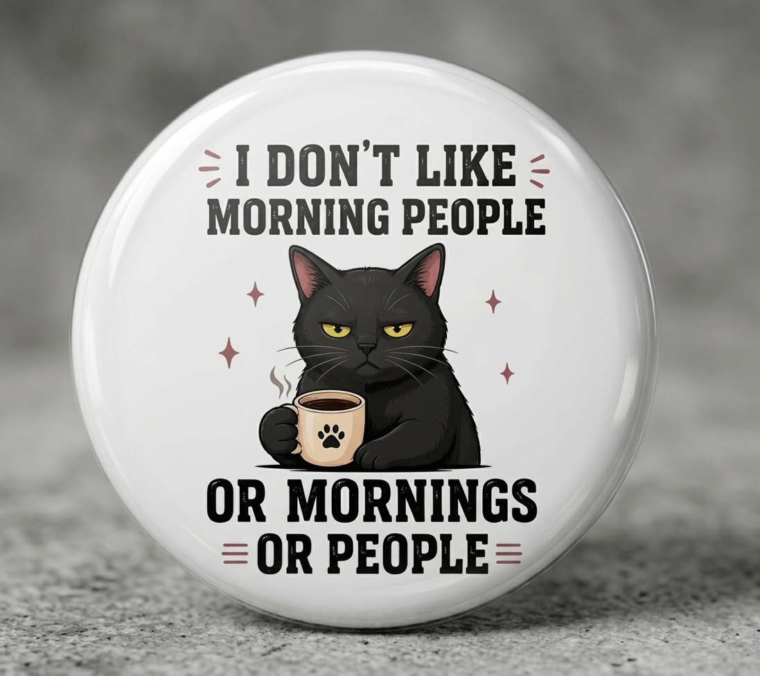 Funny Sarcastic Button Pins | 3-Inch Cute Animal Quote Badges